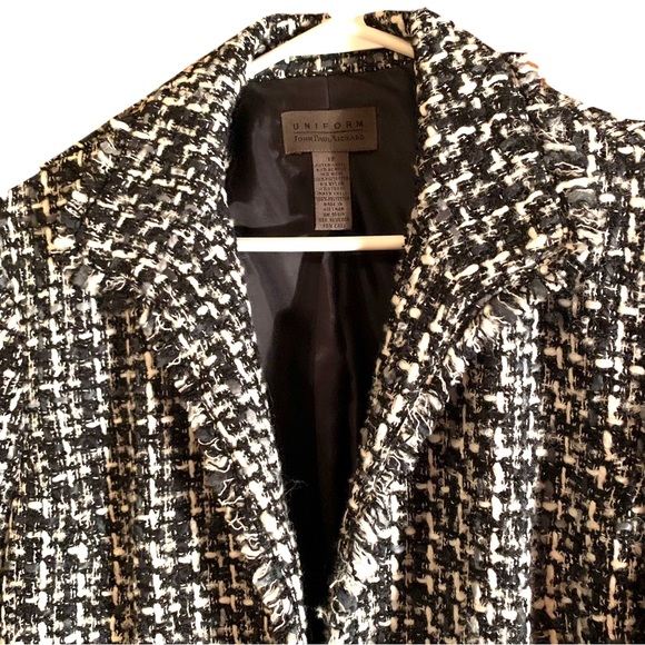 Skirt Suit Tweed Fringe Set Black/White (Jacket Sz 12, Skirt Sz 8) John … - Picture 9 of 15